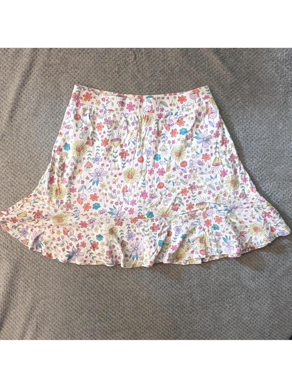 Lands' End Floral Print Skort with Built-In Shorts Size 14